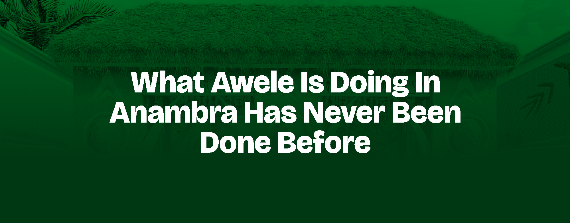 Read more about the article WHAT AWELE IS DOING IN ANAMBRA HAS NEVER BEEN DONE BEFORE